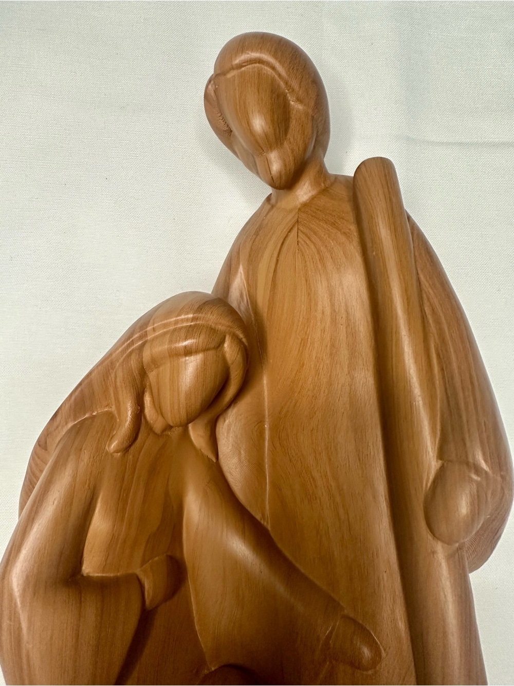 Vintage Olive Wood Handmade Holy Family Sculpture - Picture 3 of 4